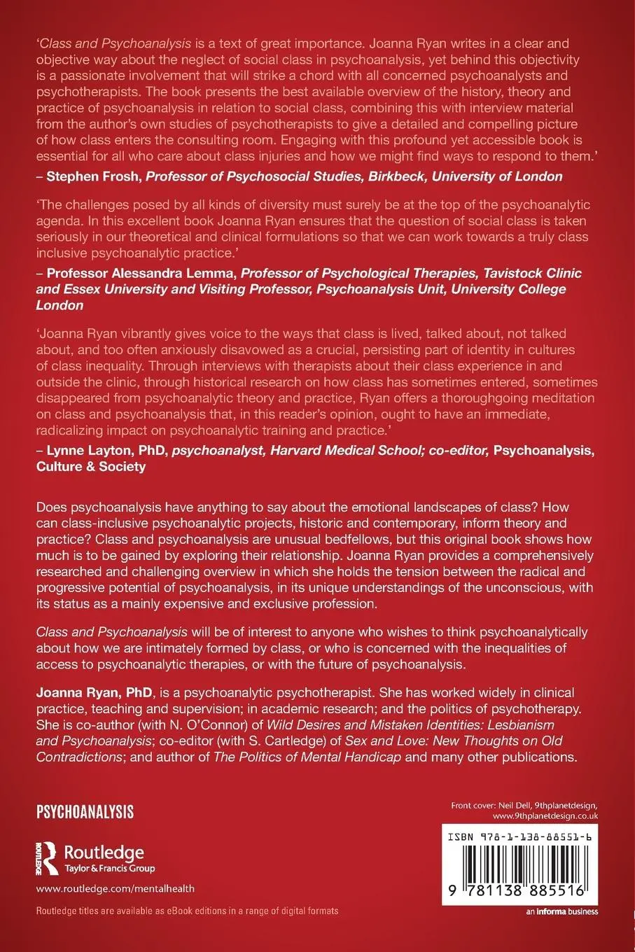 Rückseite: 9781138885516 | Class and Psychoanalysis | Landscapes of Inequality | Joanna Ryan