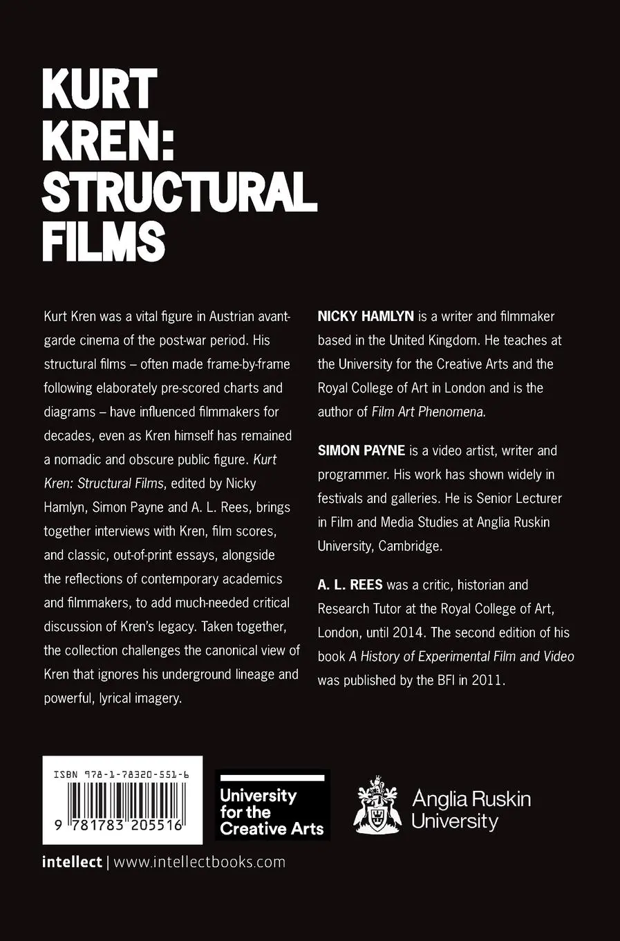 Rückseite: 9781783205516 | Kurt Kren | Structural Films | Nicky Hamlyn (u. a.) | Buch | Gebunden