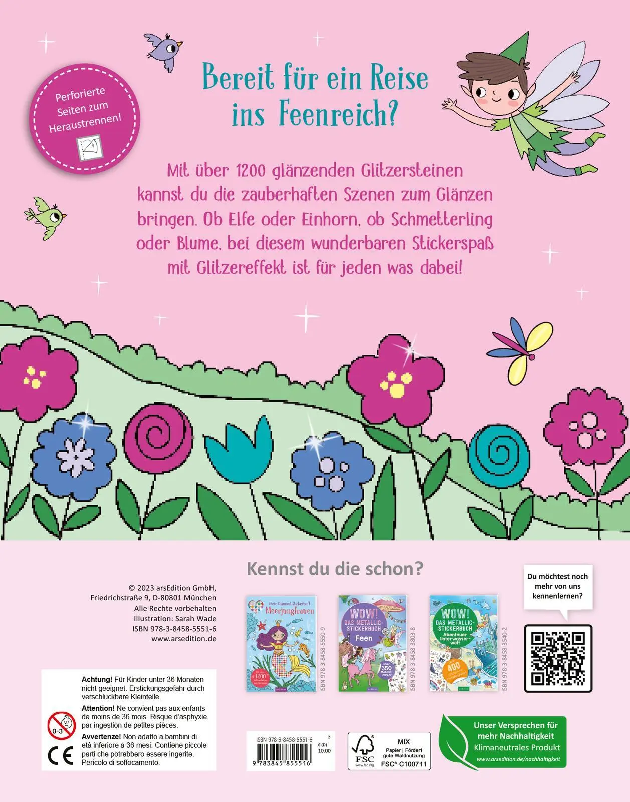 Rückseite: 9783845855516 | Mein Diamant-Stickerheft - Feen | Sarah Wade | Taschenbuch | 32 S.