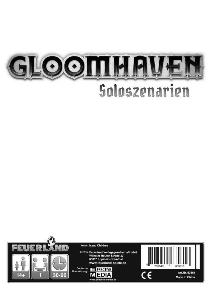 Cover: 706949635616 | Gloomhaven Solo-Szenarien (Spiel-Zubehör) | Erweiterung für Gloomhaven