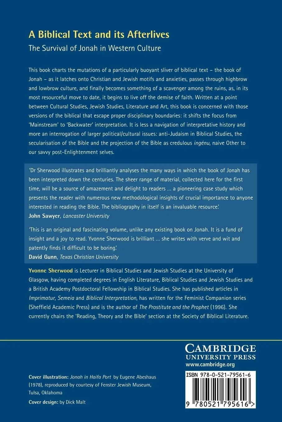 Rückseite: 9780521795616 | A Biblical Text and Its Afterlives | Yvonne M. Sherwood | Taschenbuch