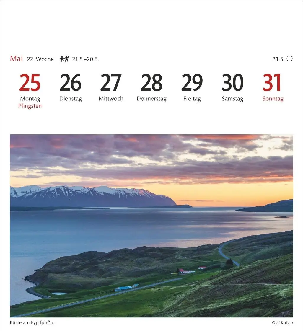 Bild: 9783840035616 | Island Sehnsuchtskalender 2026 - Wochenkalender mit 53 Postkarten