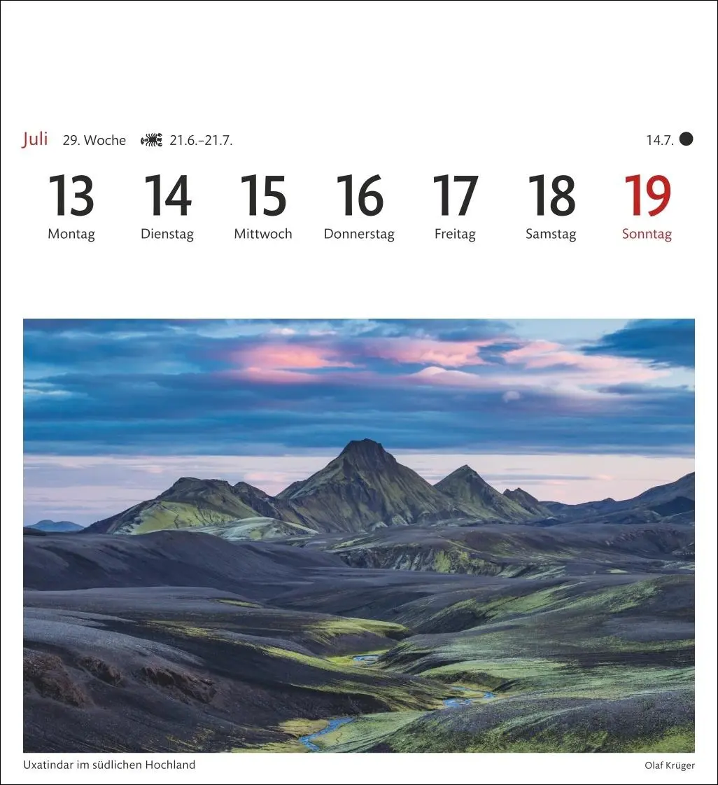 Bild: 9783840035616 | Island Sehnsuchtskalender 2026 - Wochenkalender mit 53 Postkarten