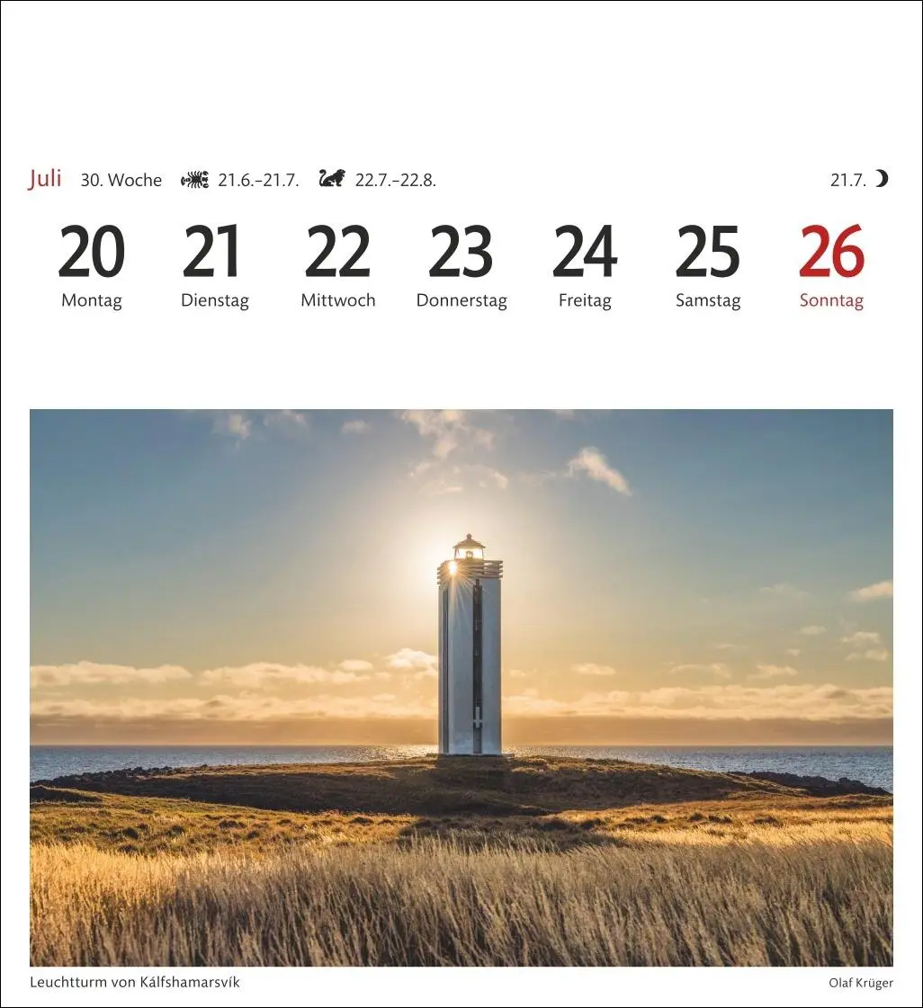 Bild: 9783840035616 | Island Sehnsuchtskalender 2026 - Wochenkalender mit 53 Postkarten
