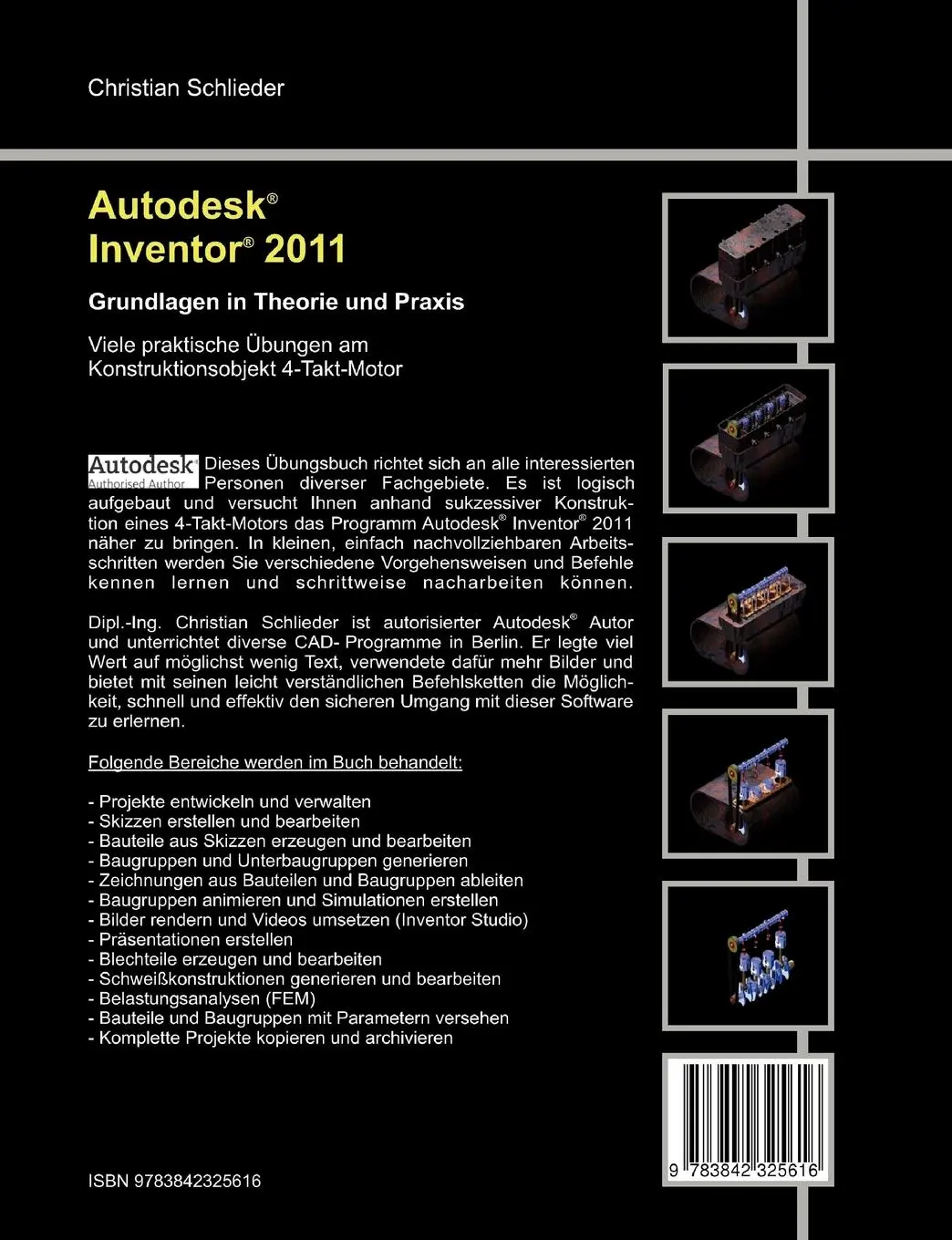 Rückseite: 9783842325616 | Autodesk Inventor 2011 | Christian Schlieder | Taschenbuch | 220 S.