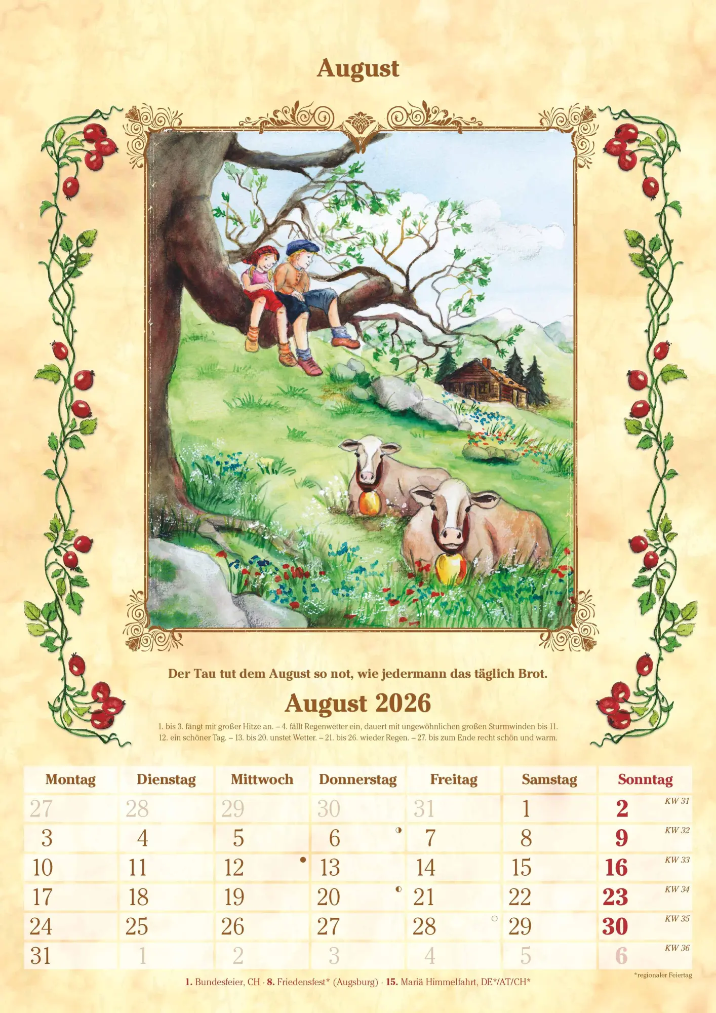 Bild: 4069095005716 | Bauernkalender 2025 - Bildkalender A3 (29,7x42 cm) - mit Feiertagen...