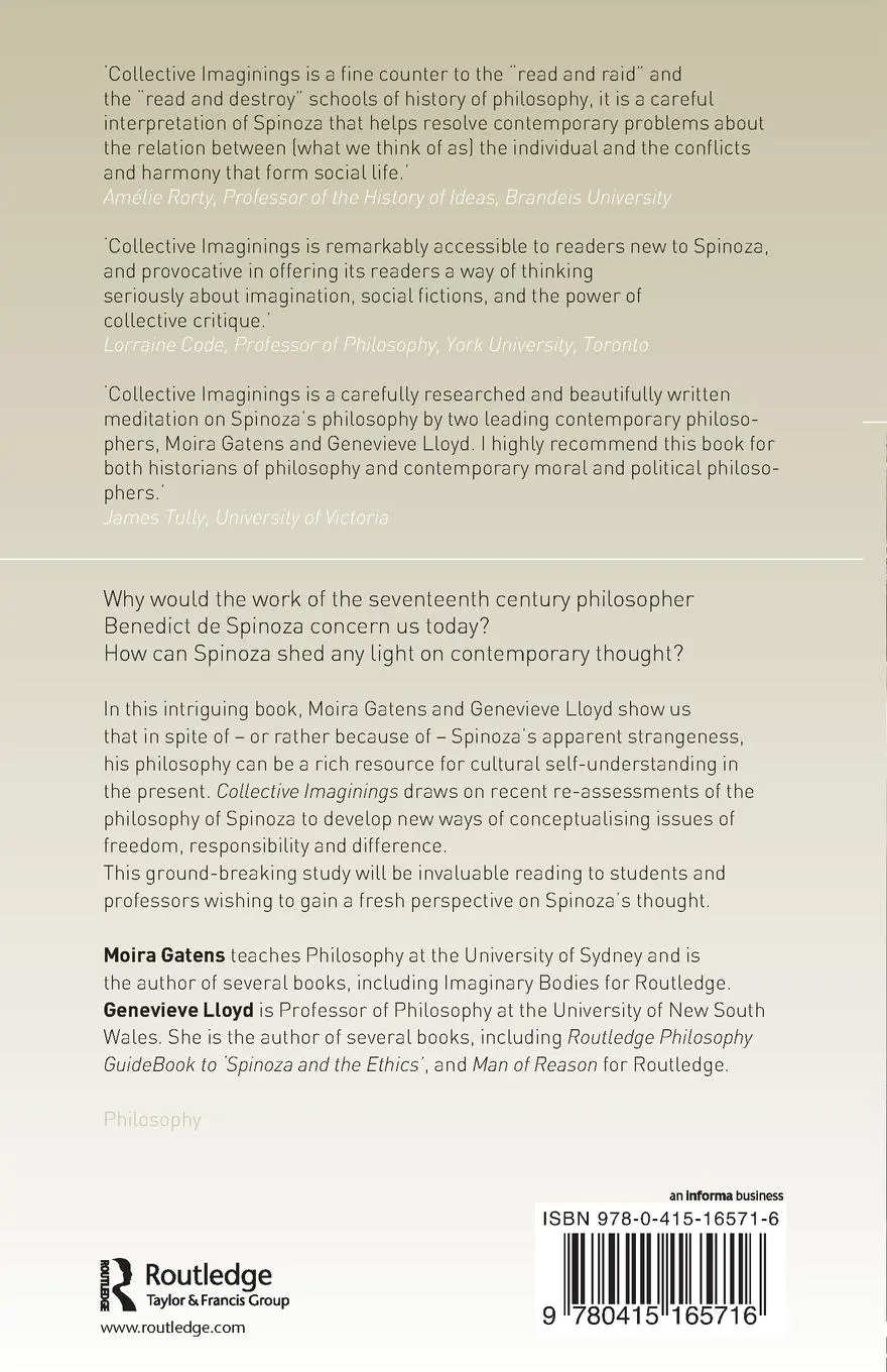 Rückseite: 9780415165716 | Collective Imaginings | Spinoza, Past and Present | Gatens (u. a.)
