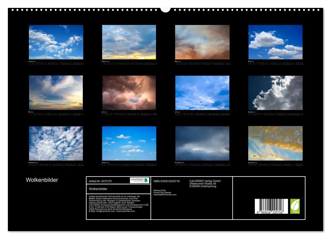 Bild: 9783516225716 | Wolkenbilder (hochwertiger Premium Wandkalender 2026 DIN A2 quer),...
