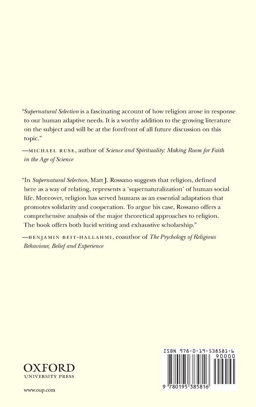 Rückseite: 9780195385816 | Supernatural Selection | How Religion Evolved | Matthew J. Rossano