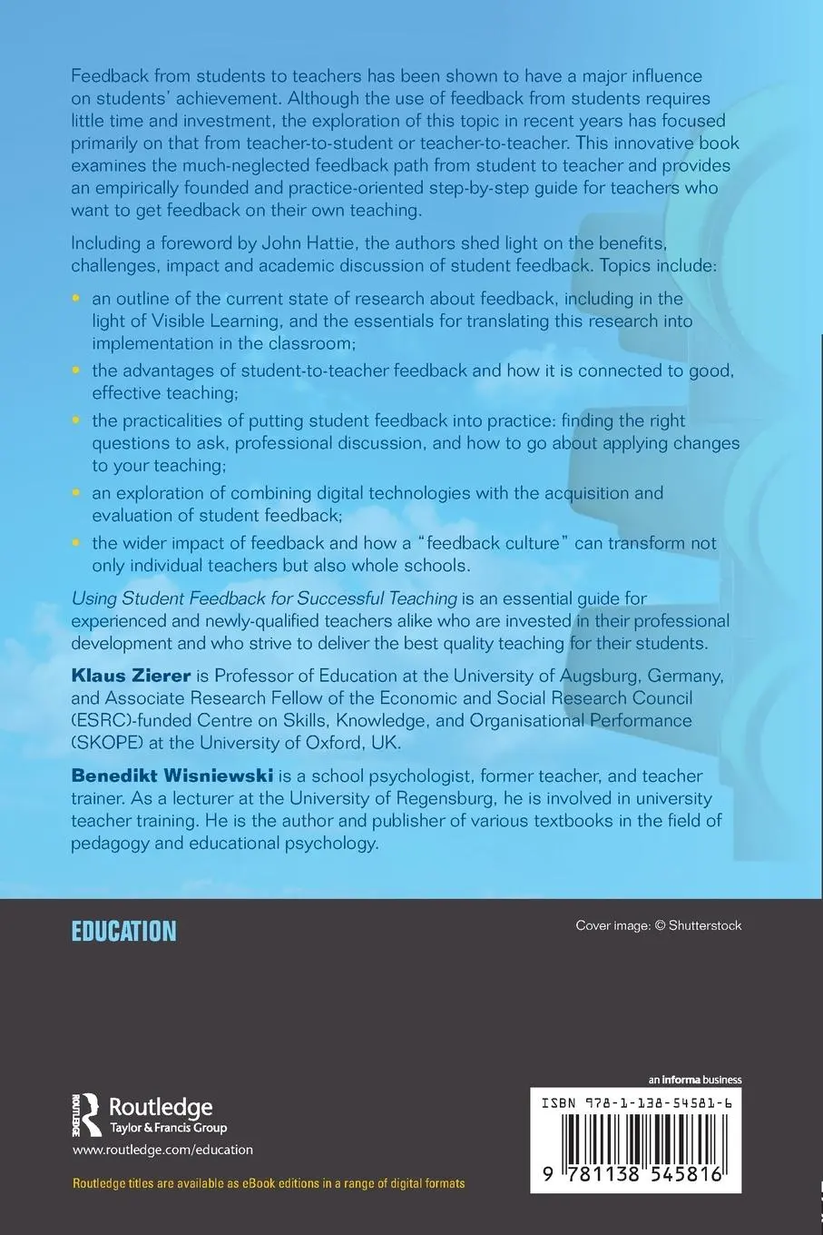 Rückseite: 9781138545816 | Using Student Feedback for Successful Teaching | Klaus Zierer (u. a.)