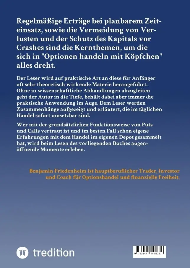 Rückseite: 9783347545816 | Optionen handeln mit Köpfchen - Profitable Tipps aus der Praxis für...