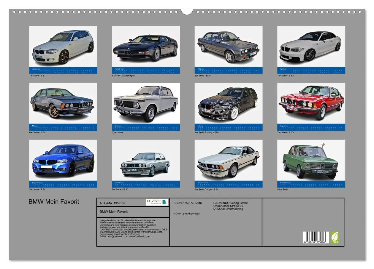 Bild: 9783457435816 | BMW Mein Favorit (Wandkalender 2026 DIN A2 quer), CALVENDO...