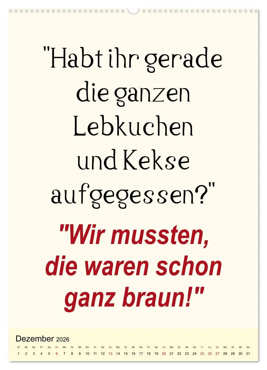 Bild: 9783516385816 | Sprüche-Kalender. Lustiges für die Familie! (Wandkalender 2026 DIN...
