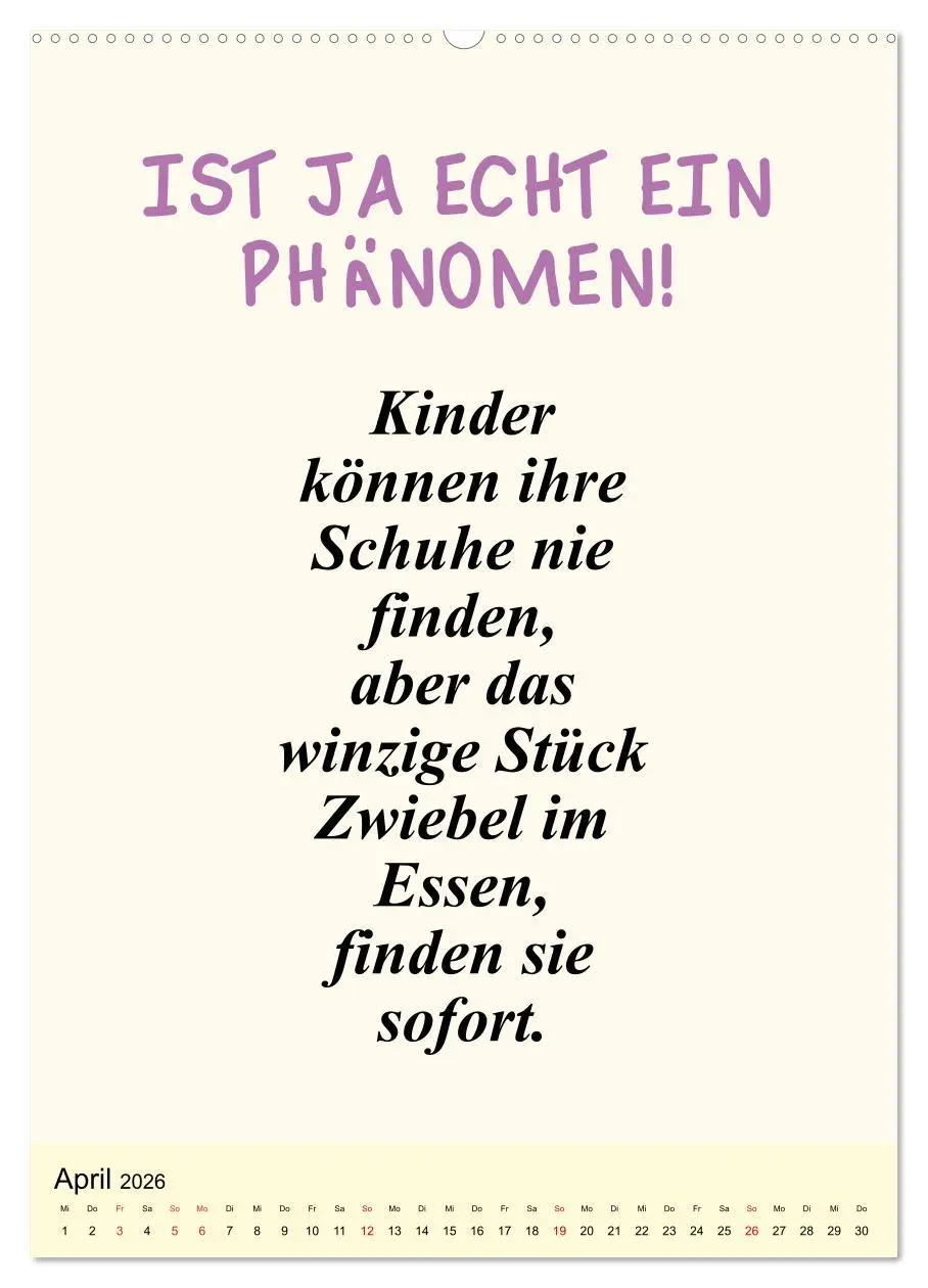 Bild: 9783516385816 | Sprüche-Kalender. Lustiges für die Familie! (Wandkalender 2026 DIN...
