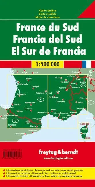 Bild: 9783707905816 | Frankreich Süd, Straßenkarte 1:500.000, freytag &amp; berndt. France du...