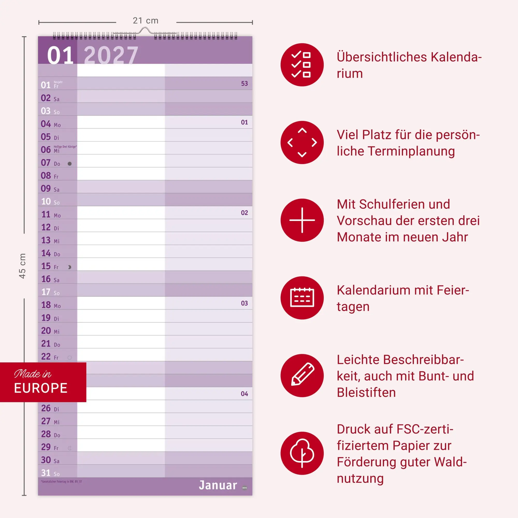 Bild: 9783756415816 | Basic Planer für mich 2027 | Heye | Kalender | Basic Planer Heye