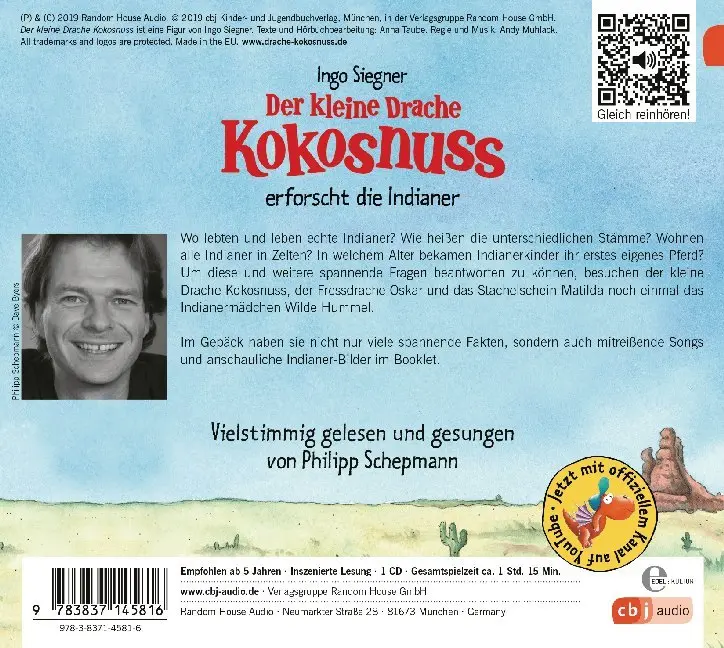 Bild: 9783837145816 | Der kleine Drache Kokosnuss erforscht: Die Indianer, 1 Audio-CD | CD