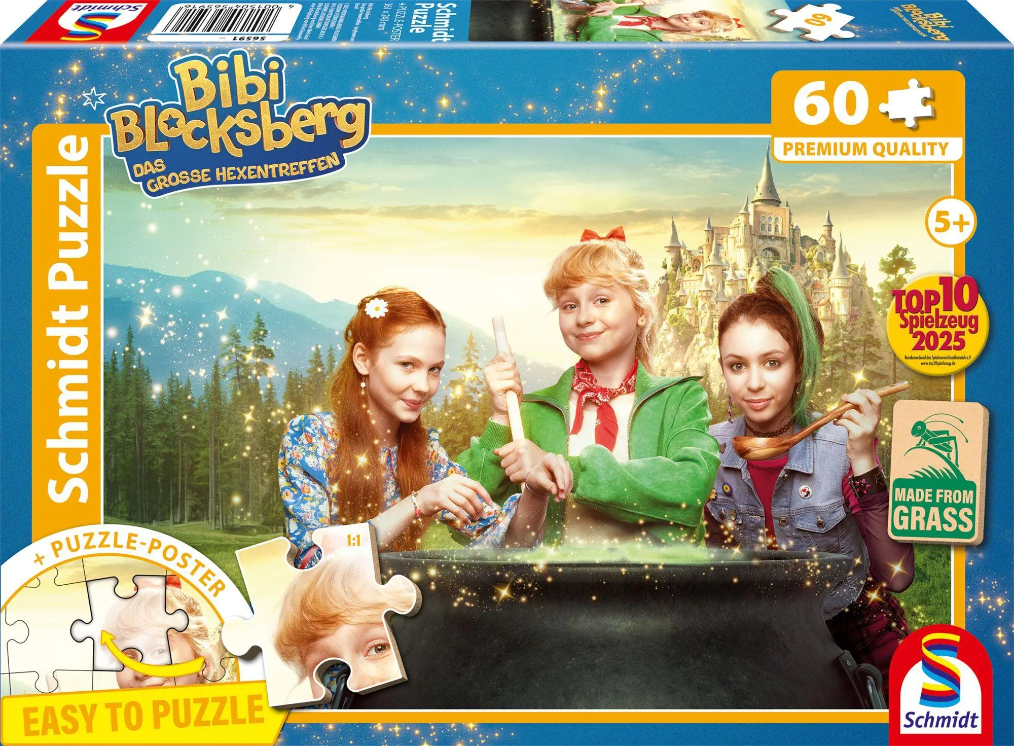 Cover: 4001504565916 | Das große Hexentreffen, Junghexen am Kessel, 60 Teile | Spiel | 56591