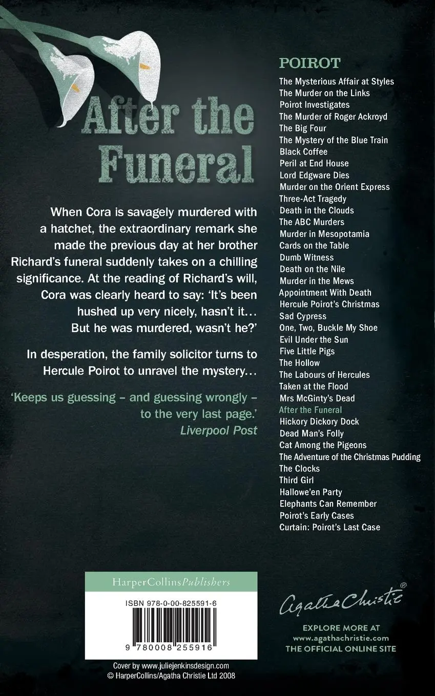 Rückseite: 9780008255916 | After the Funeral | Agatha Christie | Taschenbuch | Englisch | 2018