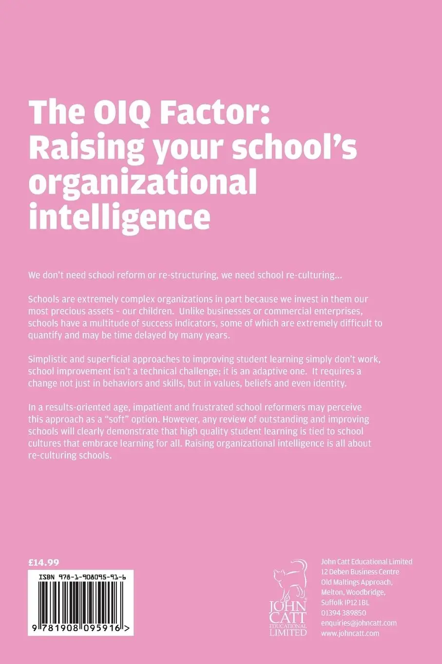 Rückseite: 9781908095916 | The Oiq Factor | Raising Your School's Organizational Intelligence