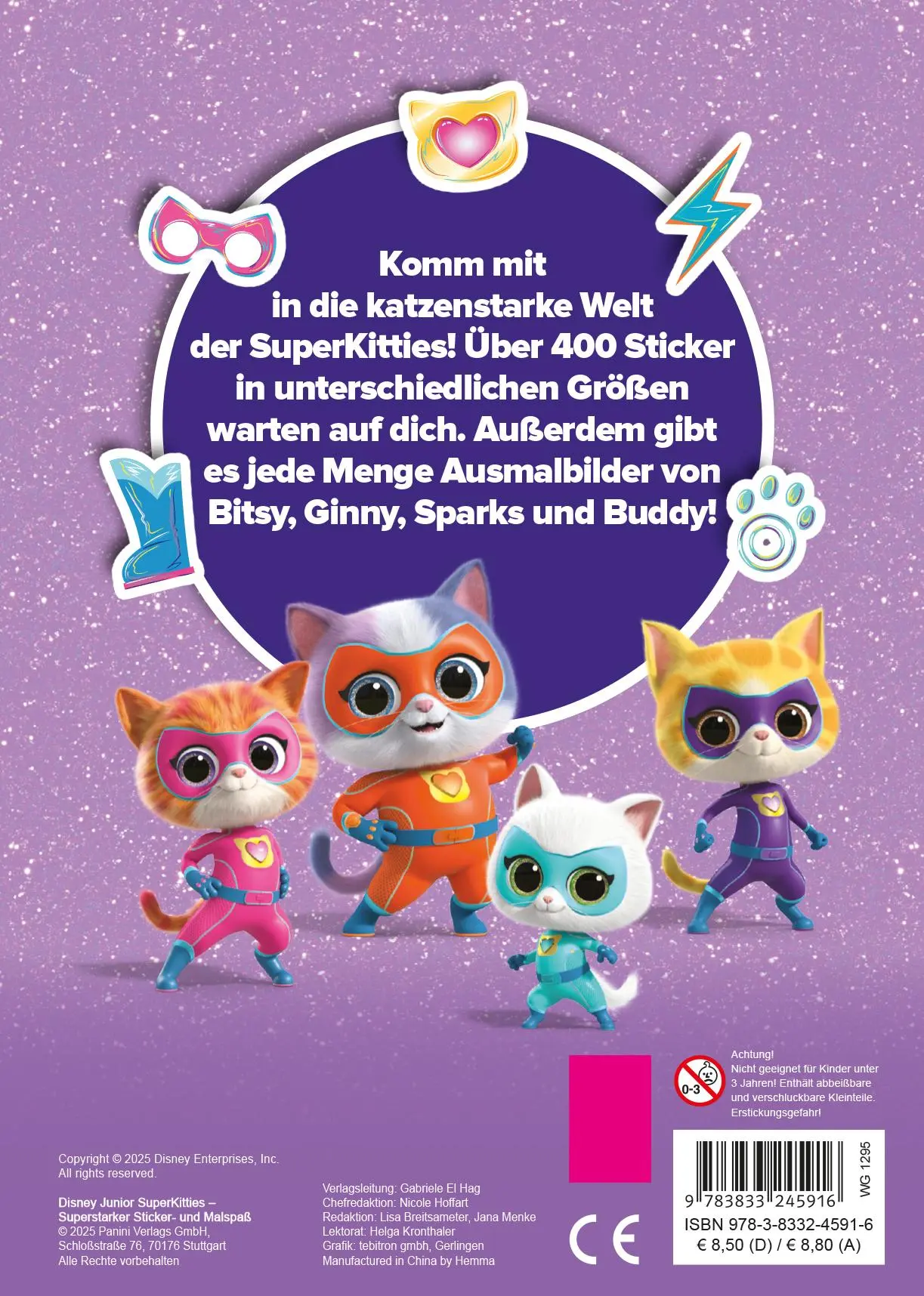 Rückseite: 9783833245916 | Disney Junior SuperKitties: Superstarker Sticker- und Malspaß | Buch