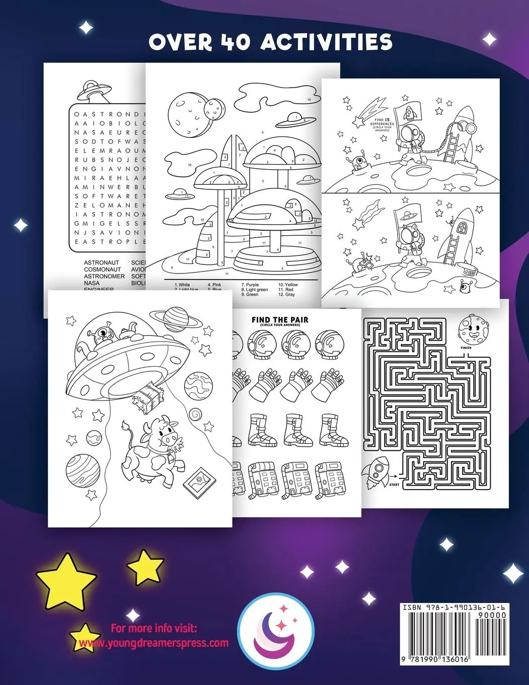 Rückseite: 9781990136016 | Space Activity Book for Kids Ages 6-8 | Young Dreamers Press | Buch