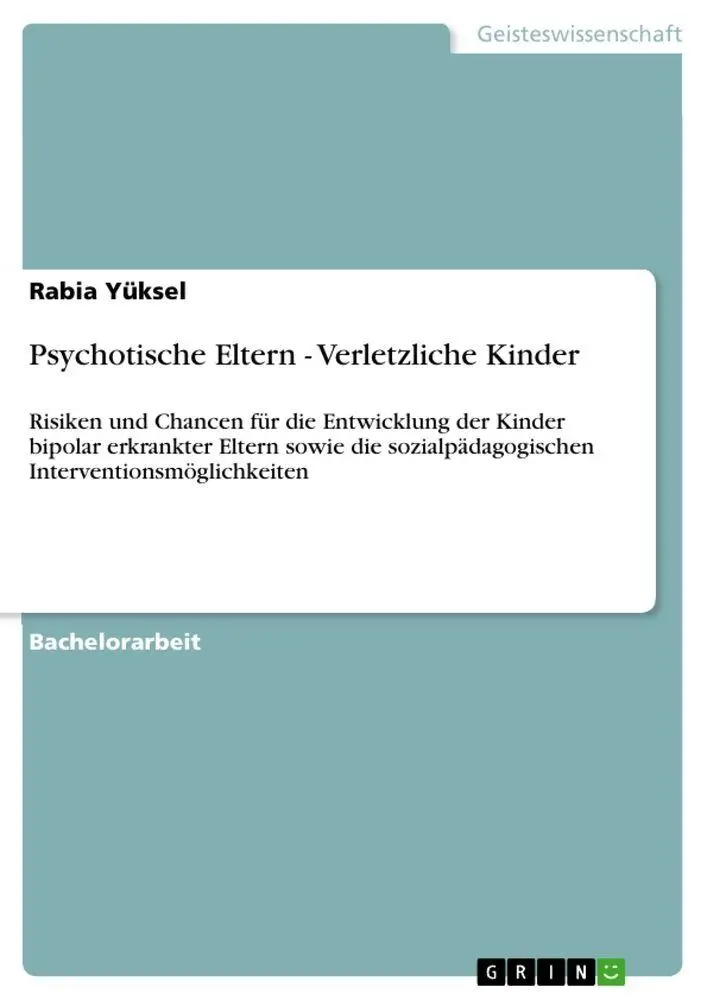 Cover: 9783640776016 | Psychotische Eltern - Verletzliche Kinder | Rabia Yüksel | Taschenbuch