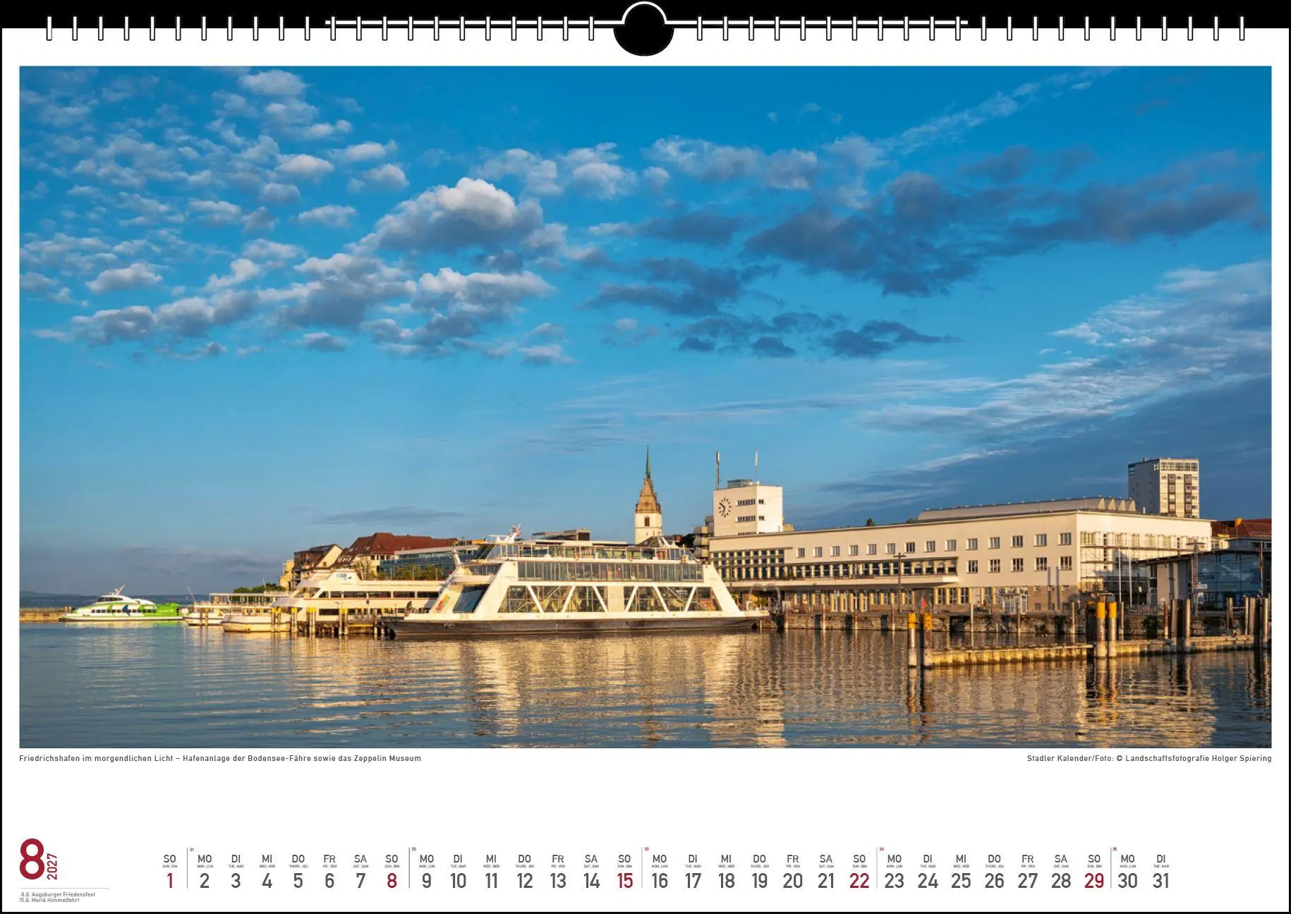 Bild: 9783861926016 | Malerischer Bodensee 2027 | Holger Spiering | Kalender | Spiralbindung