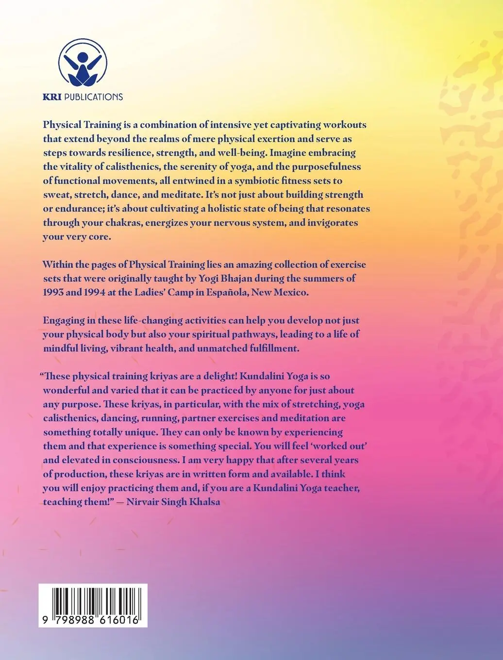 Rückseite: 9798988616016 | Physical Training | Kundalini Research Institute | Taschenbuch | 2024