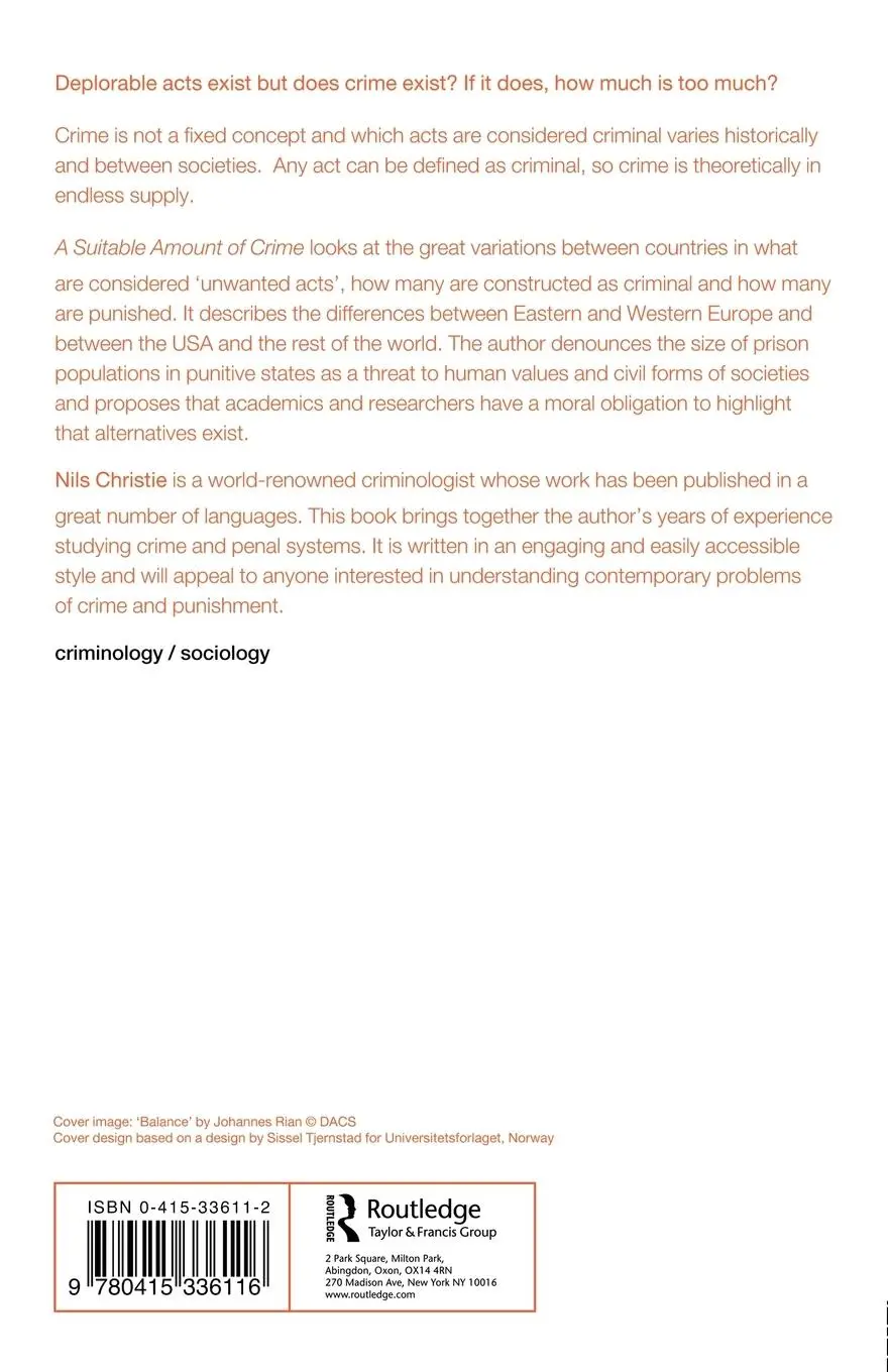 Rückseite: 9780415336116 | A Suitable Amount of Crime | Nils Christie | Taschenbuch | Englisch