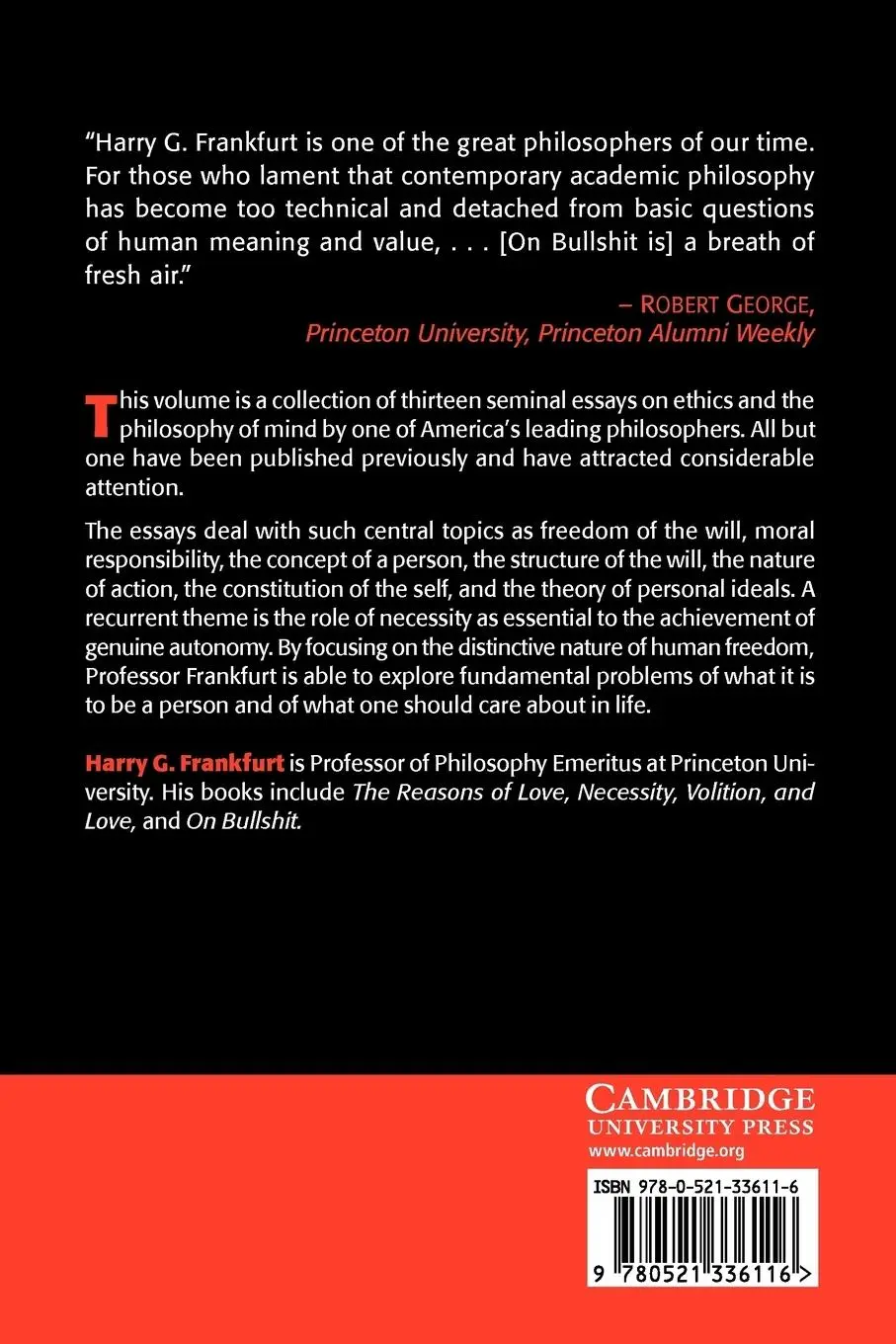 Rückseite: 9780521336116 | The Importance of What We Care about | Philosophical Essays | Buch