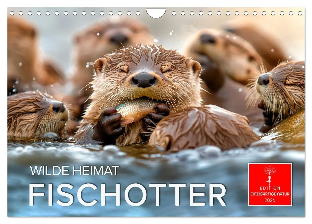 Cover: 9783457306116 | Wilde Heimat - Fischotter (Wandkalender 2026 DIN A4 quer), CALVENDO...