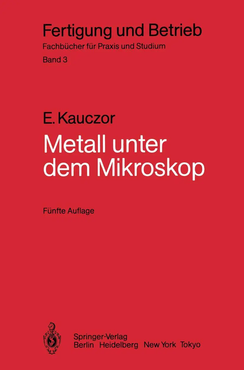 Cover: 9783540156116 | Metall unter dem Mikroskop | Egon Kauczor | Taschenbuch | viii | 1985