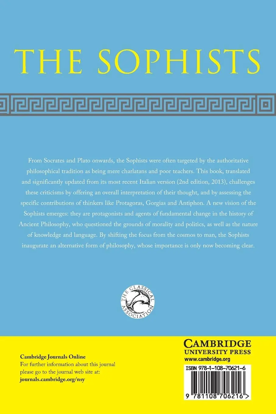 Rückseite: 9781108706216 | Sophists | Mauro Bonazzi | Taschenbuch | Englisch | 2023