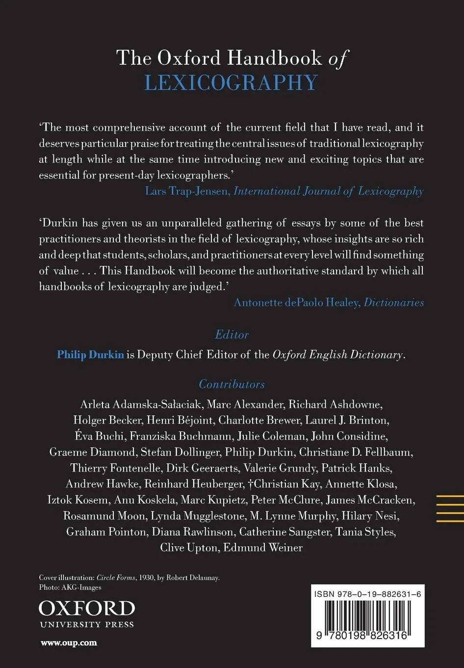 Rückseite: 9780198826316 | The Oxford Handbook of Lexicography | Philip Durkin | Taschenbuch