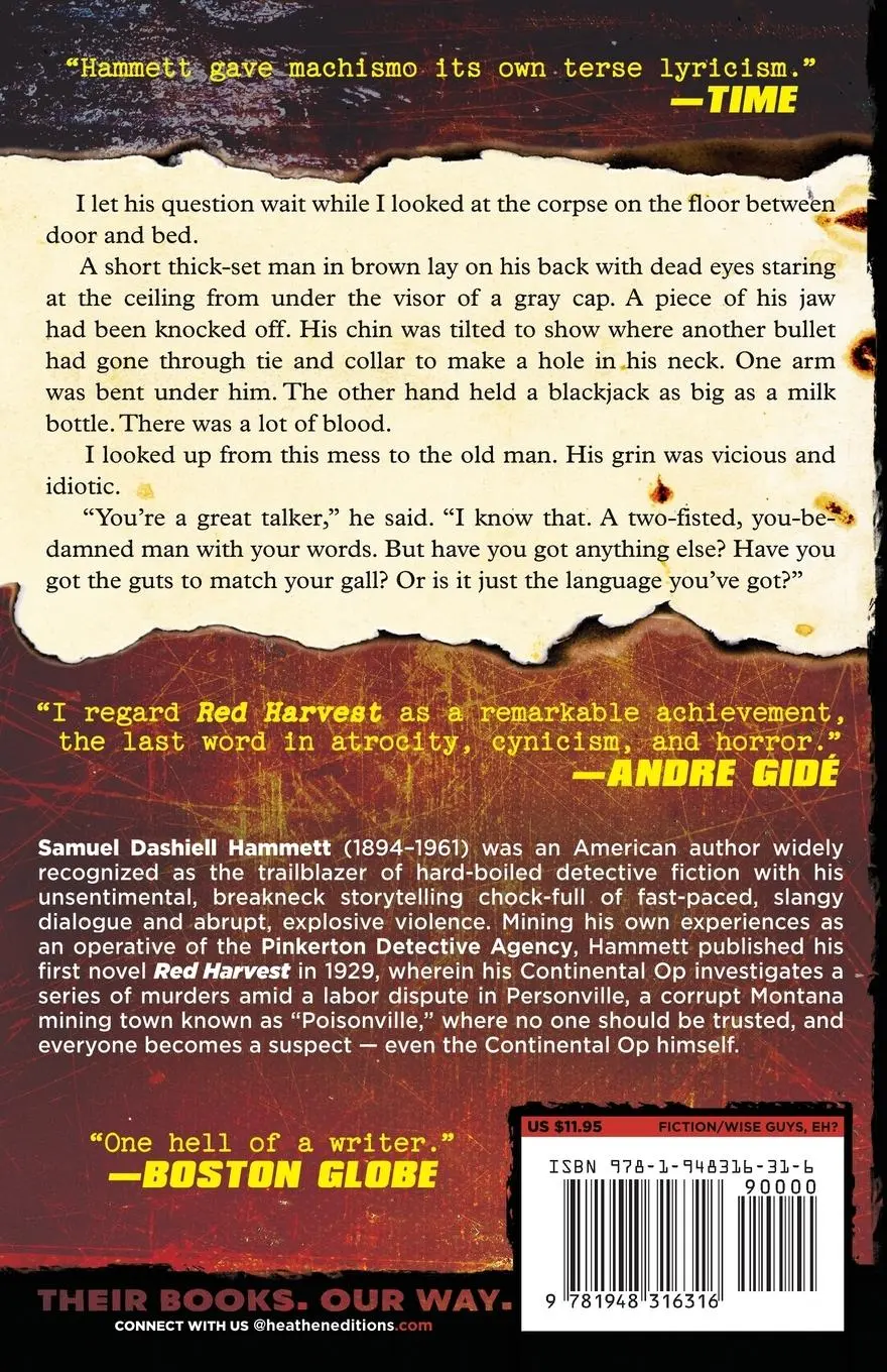 Rückseite: 9781948316316 | Red Harvest (Heathen Edition) | Dashiell Hammett | Taschenbuch | 2025