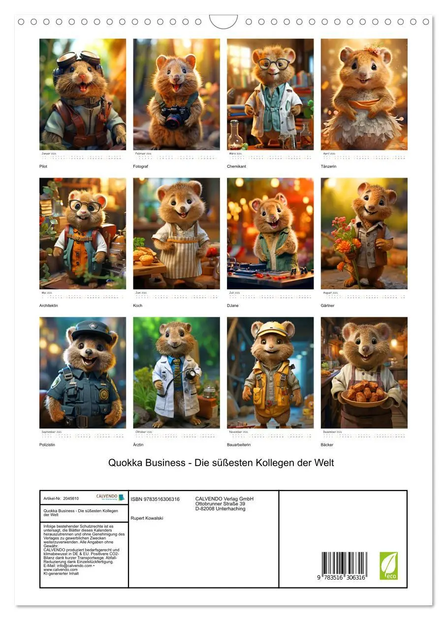 Bild: 9783516306316 | Quokka Business - Die süßesten Kollegen der Welt (Wandkalender 2026...