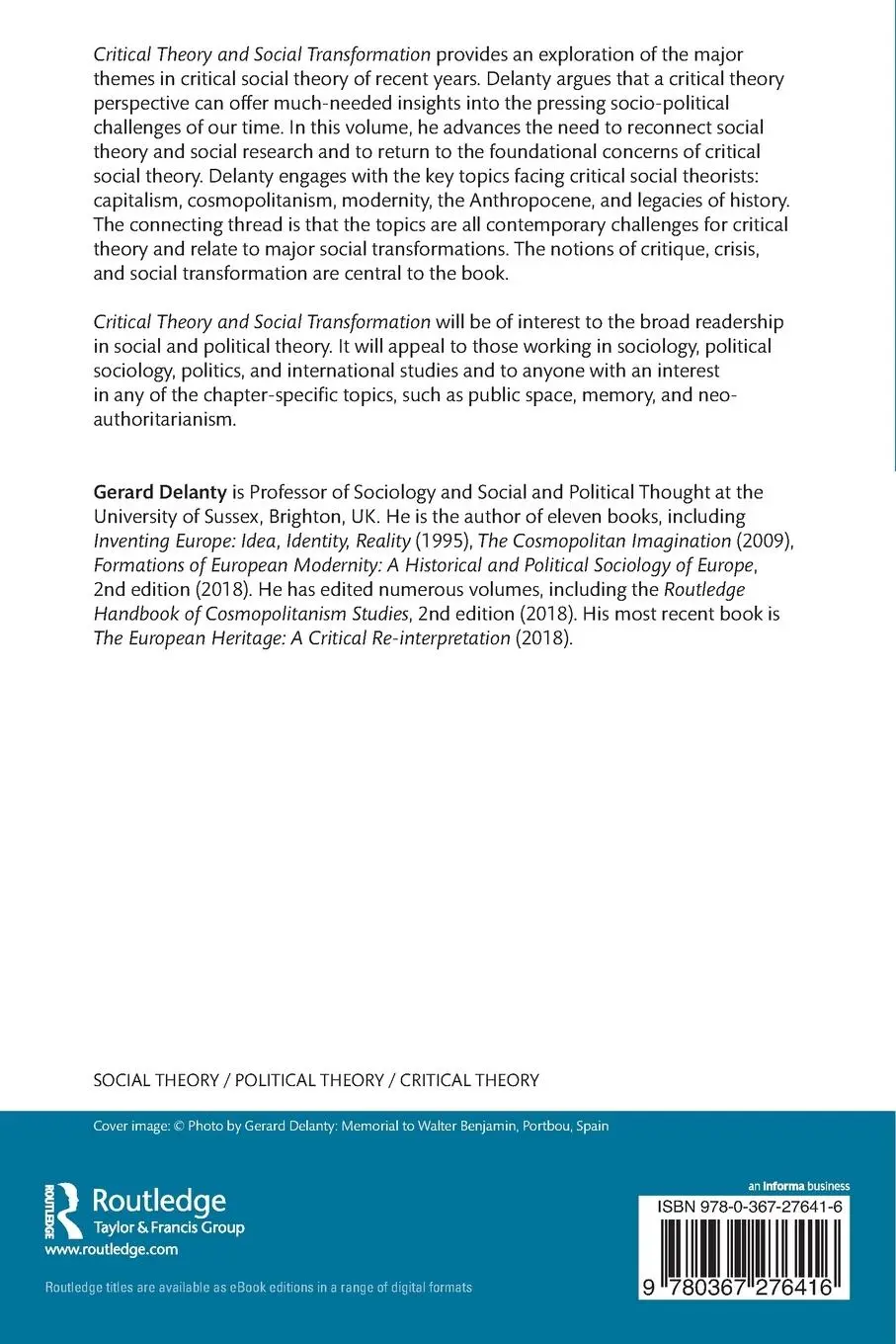 Rückseite: 9780367276416 | Critical Theory and Social Transformation | Gerard Delanty | Buch