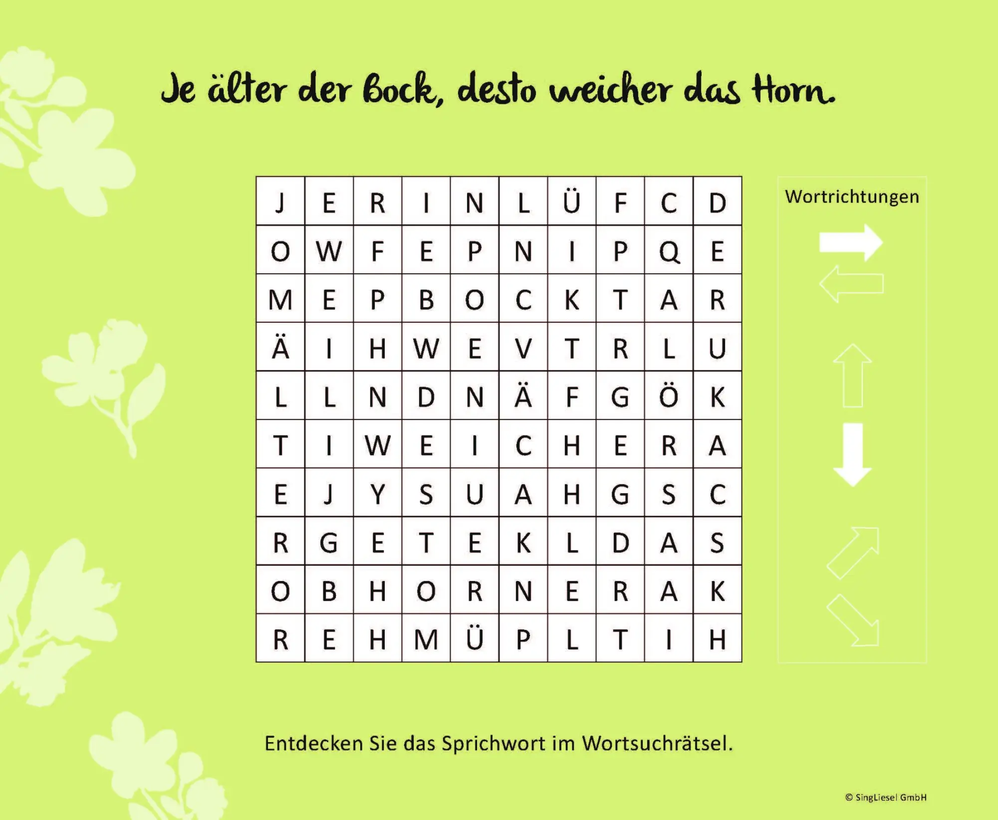 Bild: 9783948106416 | Wortsuchrätsel für Senioren mit vertrauten Sprichwörtern....