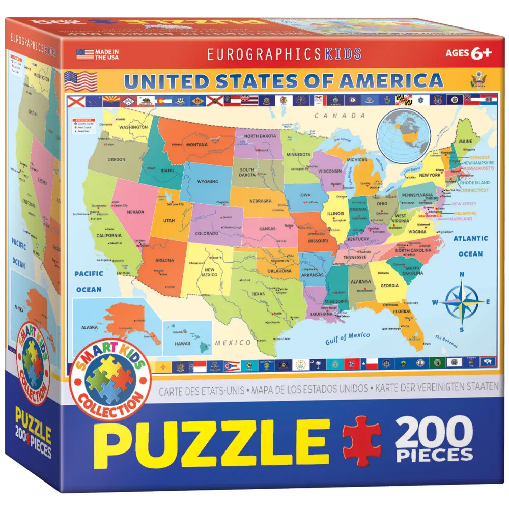 Cover: 628136606516 | EG-Map of the US | Spiel | In Karton | 6200-0651 | 2022 | Eurographics