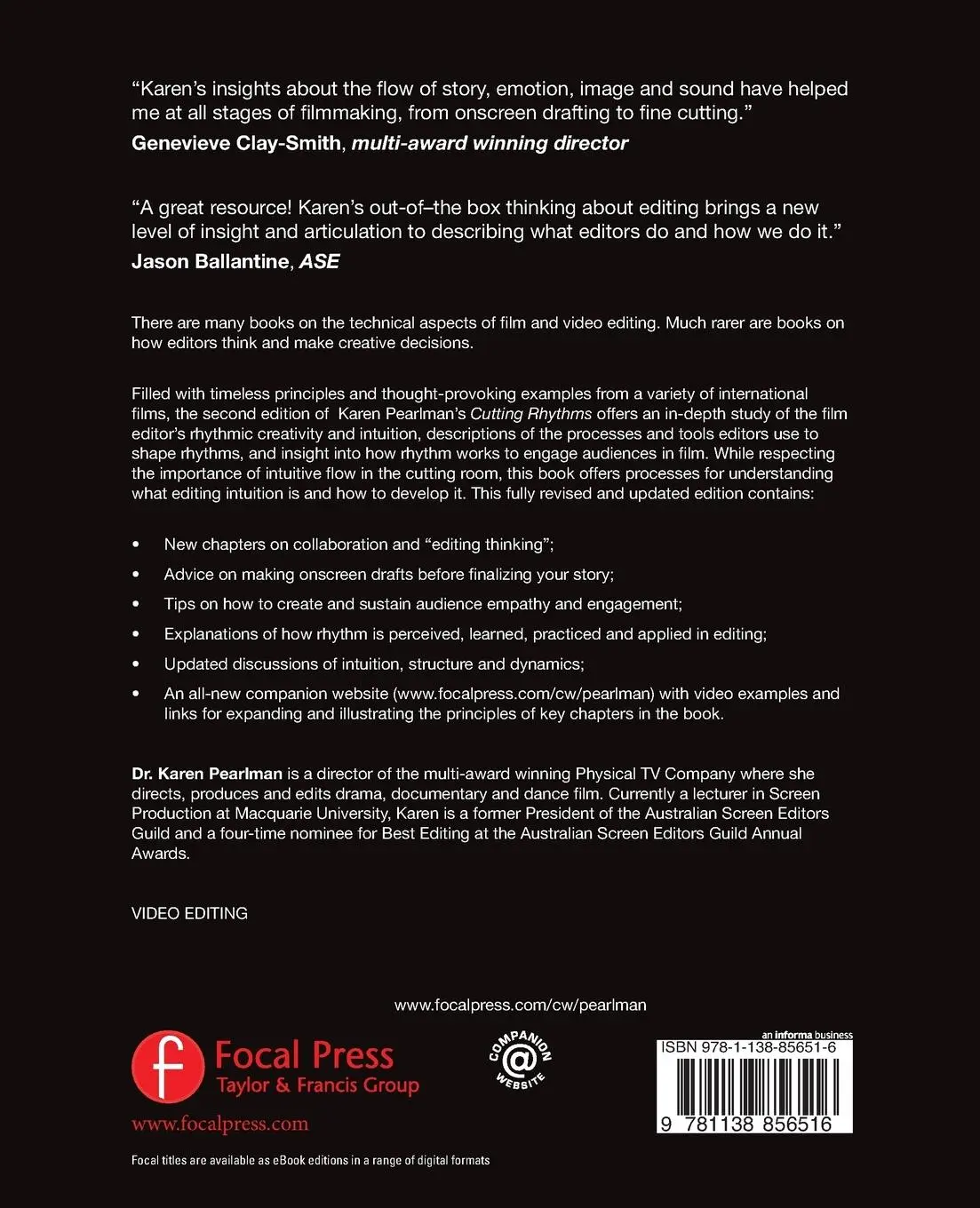 Rückseite: 9781138856516 | Cutting Rhythms | Intuitive Film Editing | Karen Pearlman | Buch