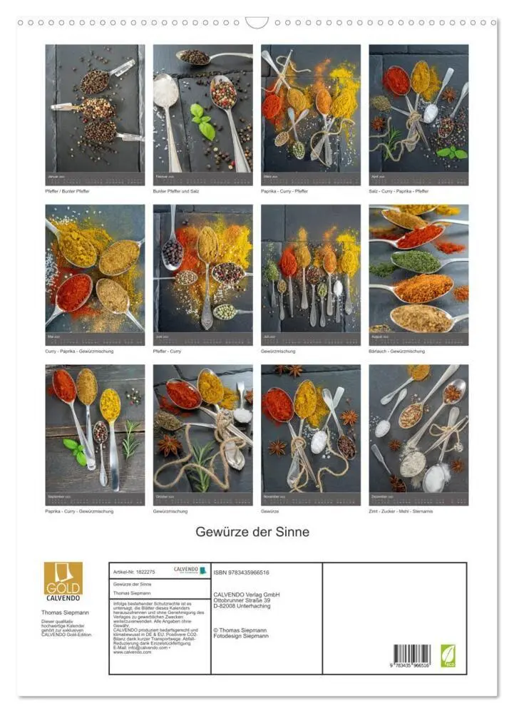 Bild: 9783435966516 | Gewürze der Sinne (Wandkalender 2025 DIN A2 hoch), CALVENDO...