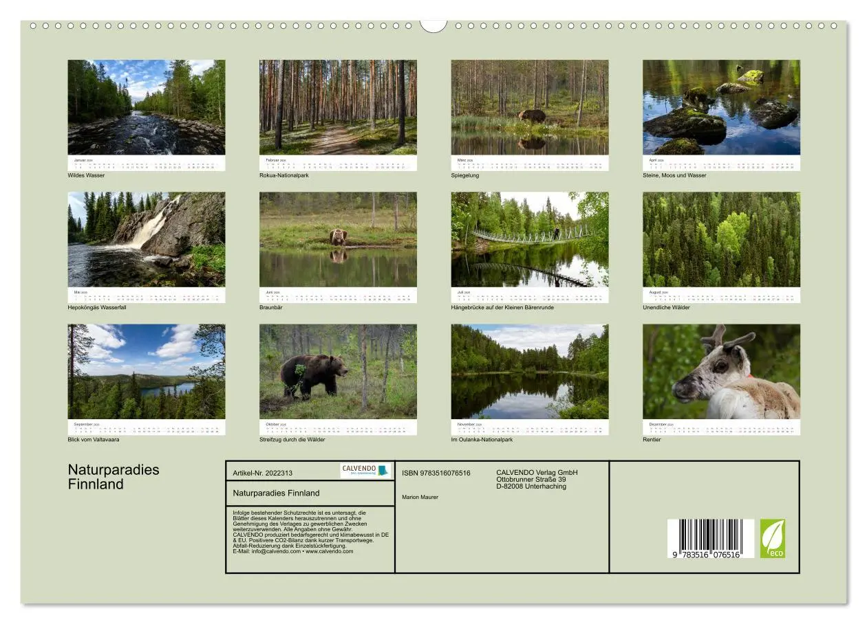 Bild: 9783516076516 | Naturparadies Finnland (hochwertiger Premium Wandkalender 2026 DIN...