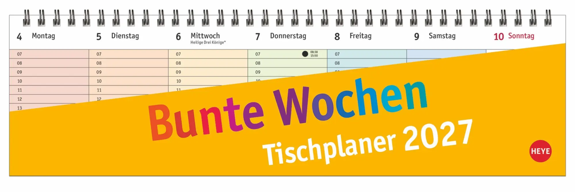 Cover: 9783756416516 | Bunte Wochen Wochenquerplaner 2027 | Heye | Kalender | Spiralbindung