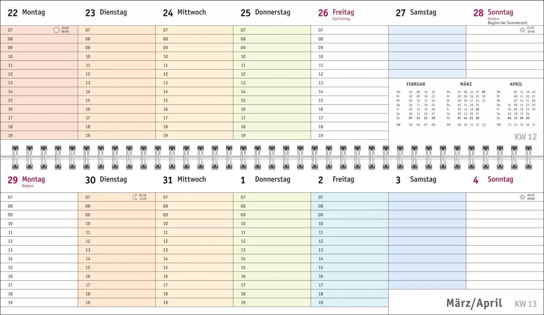 Bild: 9783756416516 | Bunte Wochen Wochenquerplaner 2027 | Heye | Kalender | Spiralbindung