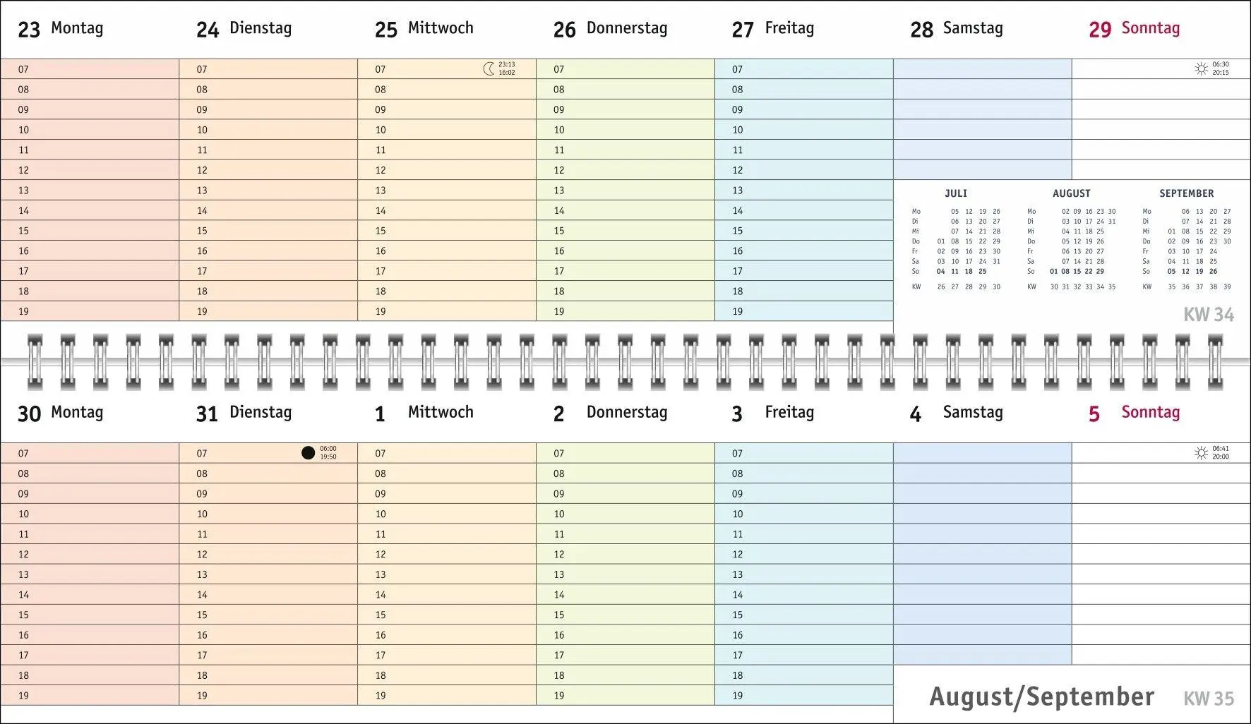 Bild: 9783756416516 | Bunte Wochen Wochenquerplaner 2027 | Heye | Kalender | Spiralbindung