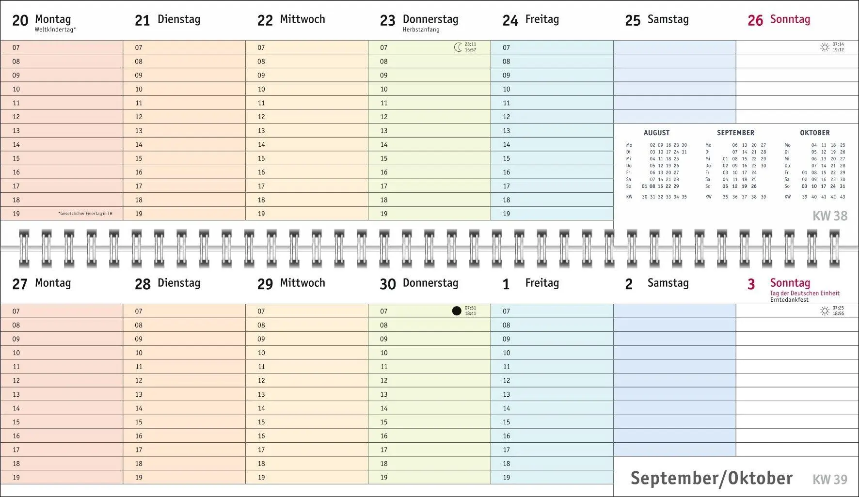 Bild: 9783756416516 | Bunte Wochen Wochenquerplaner 2027 | Heye | Kalender | Spiralbindung