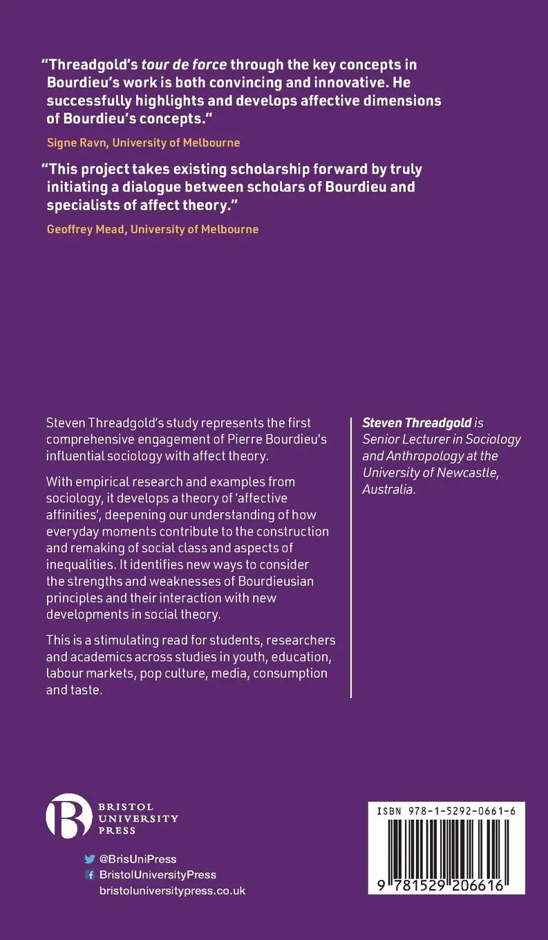 Rückseite: 9781529206616 | Bourdieu and Affect | Towards a Theory of Affective Affinities | Buch