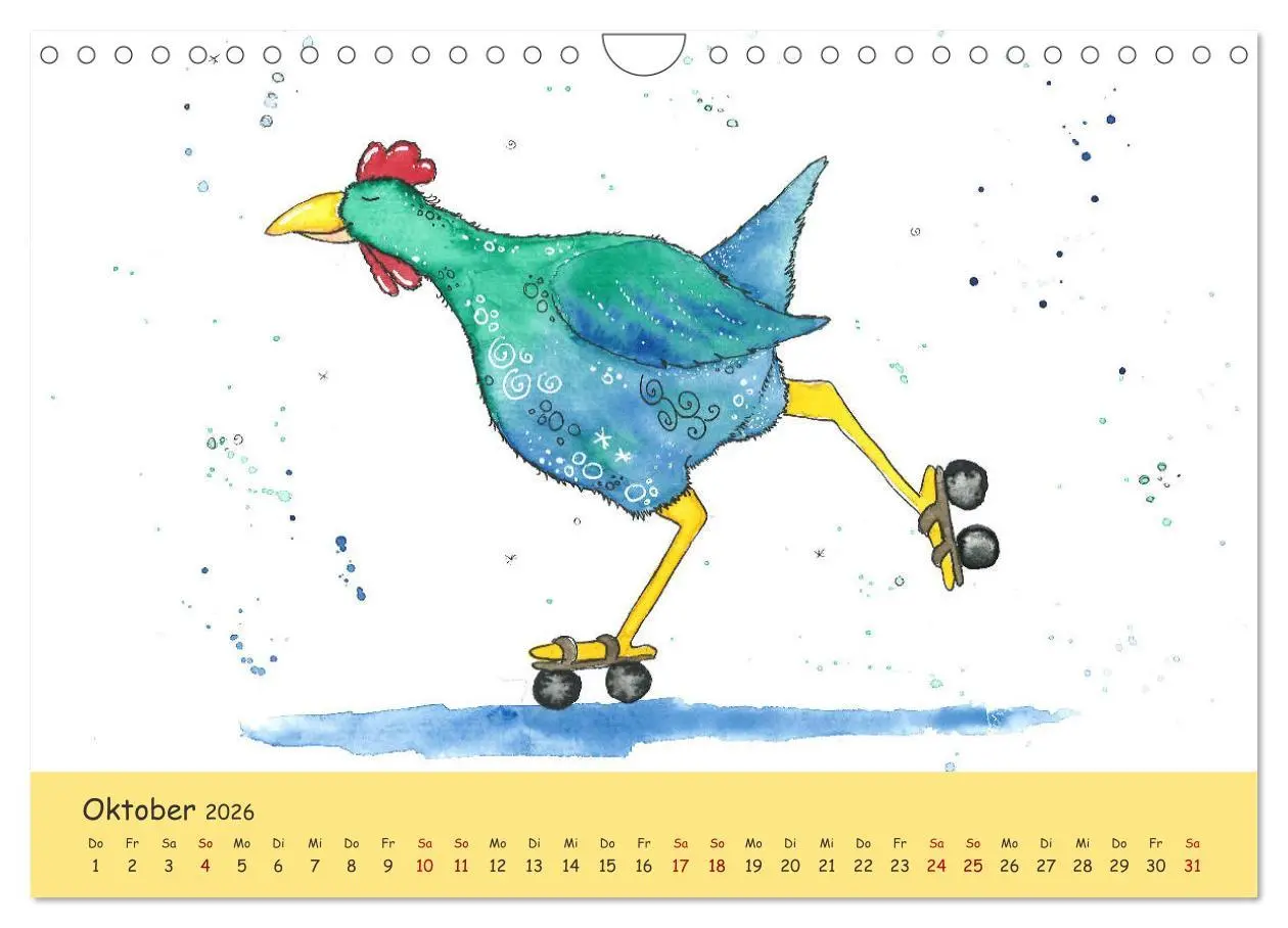 Bild: 9783457666616 | Kunterbunte Hühnerwelt (Wandkalender 2026 DIN A4 quer), CALVENDO...