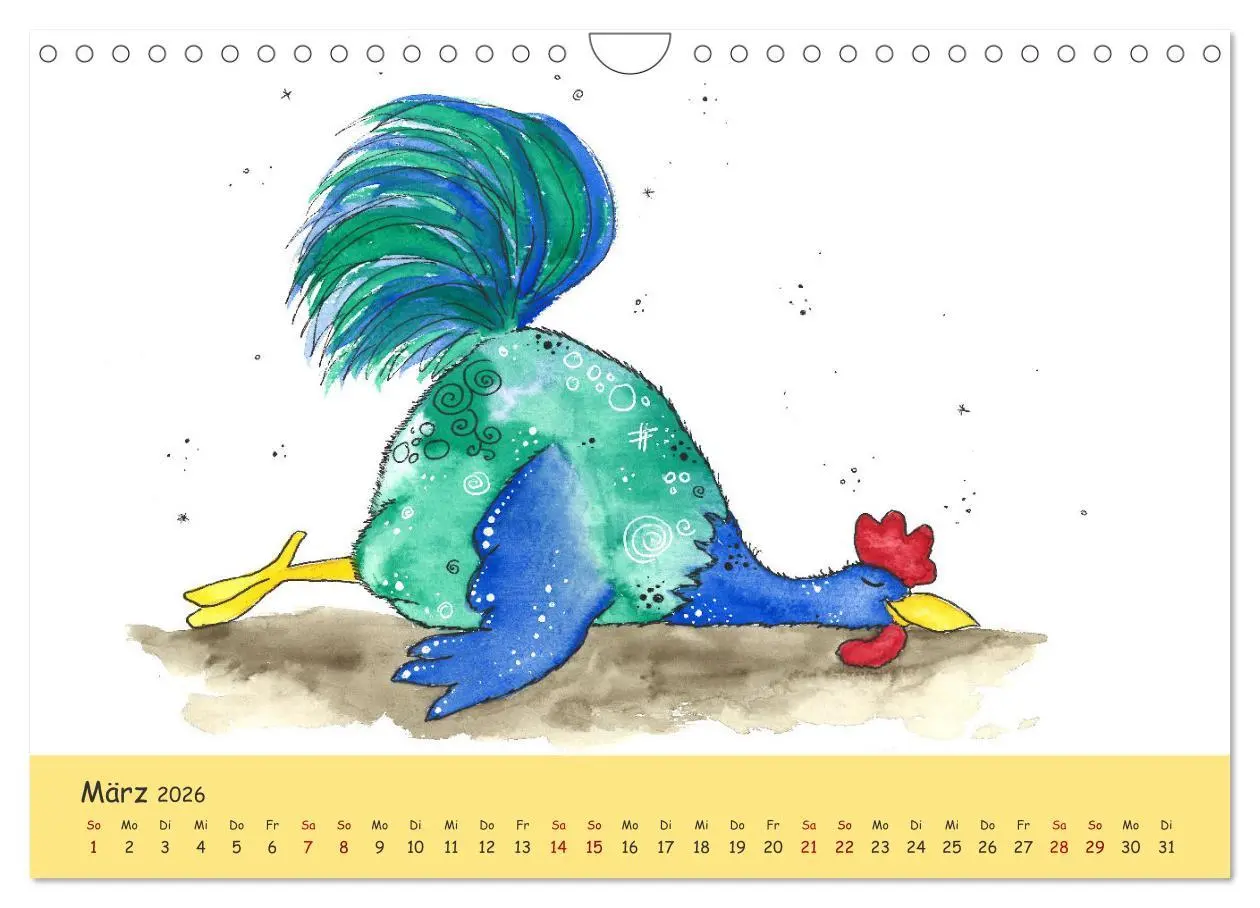 Bild: 9783457666616 | Kunterbunte Hühnerwelt (Wandkalender 2026 DIN A4 quer), CALVENDO...